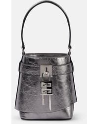 Givenchy - Shark Lock Micro Metallic Leather Bucket Bag - Lyst