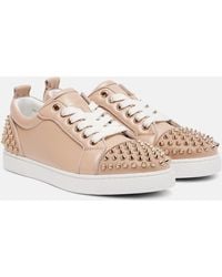 Christian Louboutin - Louise Junior Spikes Leather Sneakers - Lyst