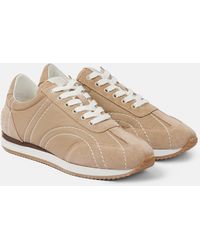 TOTEME - Sport Suede-Trimmed Sneakers - Lyst