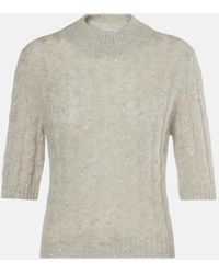 Brunello Cucinelli - Sequined Cable-Knit Sweater - Lyst