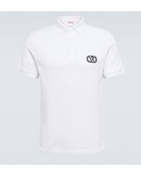 Valentino - Vlogo Embroidered Pique Polo Shirt - Lyst