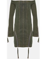 Blumarine - Off-Shoulder Denim Minidress - Lyst
