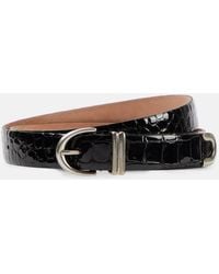 KHAITE - Bambi Croc-Effect Patent Leather Belt - Lyst