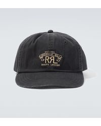 RRL - Logo Leather-Trimmed Twill Baseball Cap - Lyst