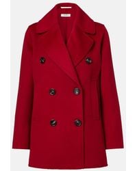 Max Mara - Caban Double-Breasted Virgin Wool Peacoat - Lyst