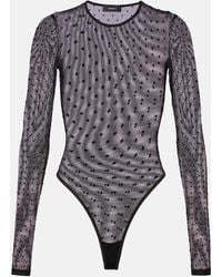 Wardrobe NYC - Polka-Dot Sheer Mesh Bodysuit - Lyst