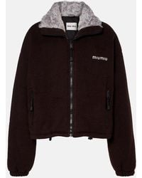 Miu Miu - Veste Bomber En Gabardine A Logo - Lyst