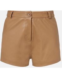 Nour Hammour - Leontine Leather Shorts - Lyst