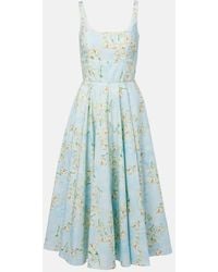 Emilia Wickstead - Mona Floral Cotton Midi Dress - Lyst