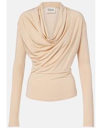 TOVE - Fina Draped Jersey Top - Lyst