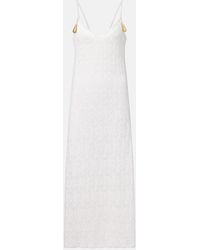 Bottega Veneta - Robe Longue Fish Lace En Coton Et Soie - Lyst
