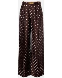 Zimmermann - Polka-Dot Silk Satin Wide-Leg Pants - Lyst