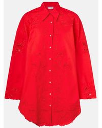 Juliet Dunn - Broderie Anglaise Cotton Poplin Shirt - Lyst