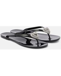 Mach & Mach - Double Heart Embellished Thong Sandals - Lyst