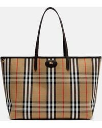 Burberry - Reversible Check Medium Leather Tote Bag - Lyst