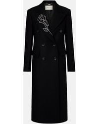Blumarine - Embellished Double-Breasted Wool-Blend Coat - Lyst
