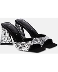The Attico - Mini Devon 85 Embellished Suede Mules - Lyst