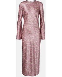 Veronica Beard - Gemma Floral Silk-Blend Satin Midi Dress - Lyst