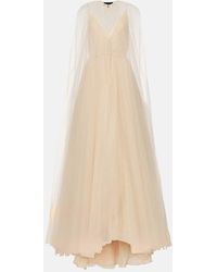 Costarellos - Abito Lungo Cassandra Con Tulle - Lyst
