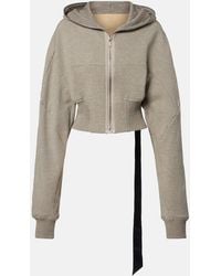 Rick Owens - Cropped Cotton-Blend Jersey Hoodie - Lyst