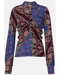 Rabanne - Gathered Paisley Printed Shirt - Lyst