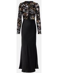 Max Mara - Vestido Largo Lastra De Tul Con Lentejuelas - Lyst