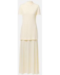Jil Sander - Layered Crepe Maxi Dress - Lyst