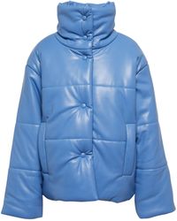 Womens Clothing Jackets Casual jackets Nanushka Leather hide Puffer Jacket in Blue 