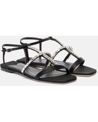 Jimmy Choo - Gwyn Embellished Satin Sandals - Lyst
