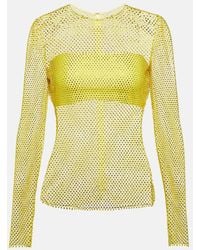 GIUSEPPE DI MORABITO - Crystal-Embellished Mesh Top - Lyst