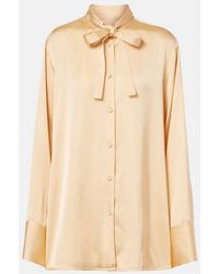 Jil Sander - Bow-Detail Satin Blouse - Lyst