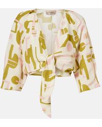 Adriana Degreas - Top Cropped Balearic Con Stampa - Lyst