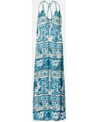 Adriana Degreas - Satin Maxi Dress - Lyst