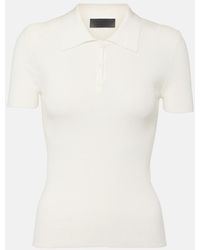 Nili Lotan - Ribbed-Knit Cotton Polo Shirt - Lyst
