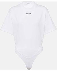 Alaïa - Fluid Cotton Jersey Bodysuit - Lyst