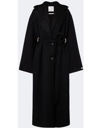Sportmax - Hooded Virgin Wool Coat - Lyst