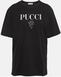 Emilio Pucci - T-shirt in jersey di cotone con logo - Lyst