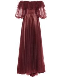Valentino Off-the-shoulder Tulle Gown - Red