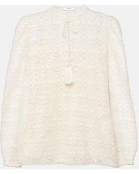 FRAME - Cotton Lace Blouse - Lyst