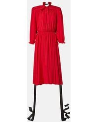 Balenciaga - Bow-Detail Lace-Up Silk Midi Dress - Lyst