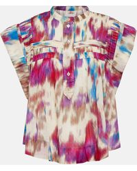 Isabel Marant - Leaza Printed Cotton Voile Top - Lyst
