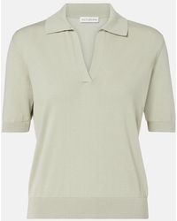 Altuzarra - Clay Cropped Cotton And Silk Polo Sweater - Lyst