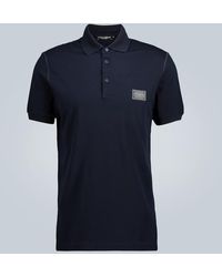 Dolce & Gabbana - Cotton piqué polo-shirt with branded plate - Lyst