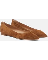 Gianvito Rossi - Gianvito Suede Ballet Flats - Lyst