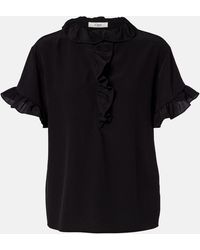 Chloé - Ruffled Silk Crepe De Chine Top - Lyst