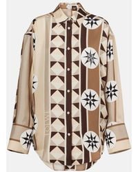 Loewe - Paula's Ibiza Bedrucktes Hemd Aus Seide - Lyst