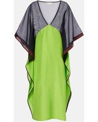 Tory Burch - Striped Cotton-Voile And Silk-Satin Kaftan - Lyst