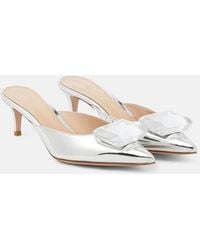 Gianvito Rossi - Jaipur 55 Embellished Metallic Leather Mules - Lyst