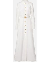 Oscar de la Renta - Belted Cotton Poplin Shirt Dress - Lyst