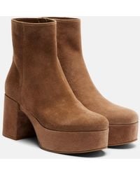 Gianvito Rossi - Sally Suede Platform Ankle Boots - Lyst